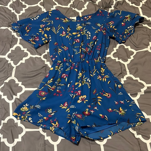 Sienna Sky Pants - Sienna Sky Blue Floral Romper